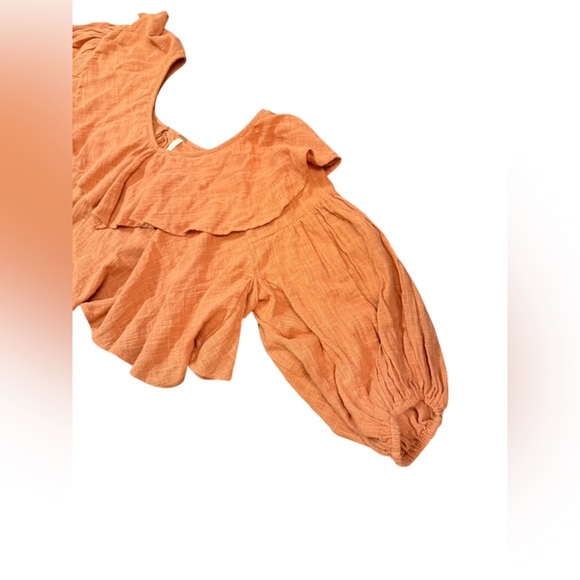NWT Free People Zuri Blouse in Color Ginger Spice Size XS - Picture 4 of 9